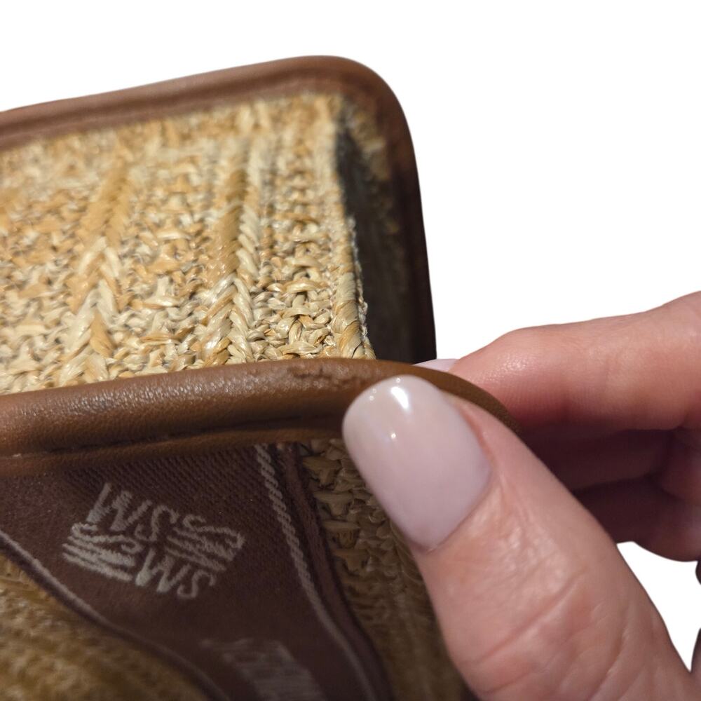 Steve Madden Straw Satchel Crossbody Neutral Woven Mini Bag Resort Chic - Picture 15 of 15